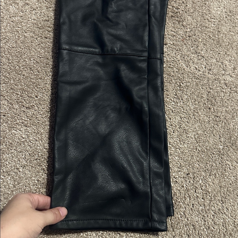 H&M Black Faux Leather Trousers - Picture 2 of 5